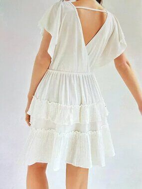 Daily Practice by Anthropologie Cotton Tiered Ruffle Mini Dress Large